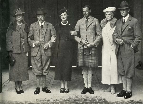 King George V, Queen Mary, Prince George, Princess Marina...at Balmoral in 1934, (1951)