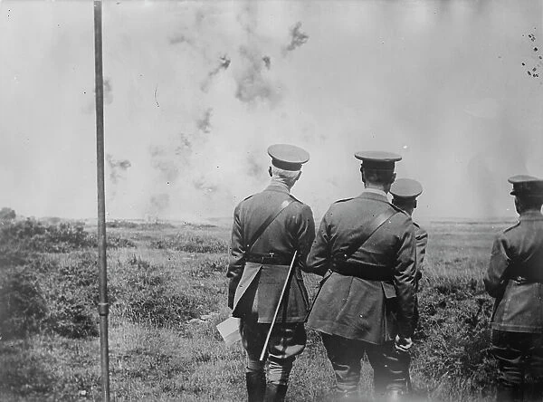 King George V sees trench bombing, 7 Jul 1917. Creator: Bain News Service