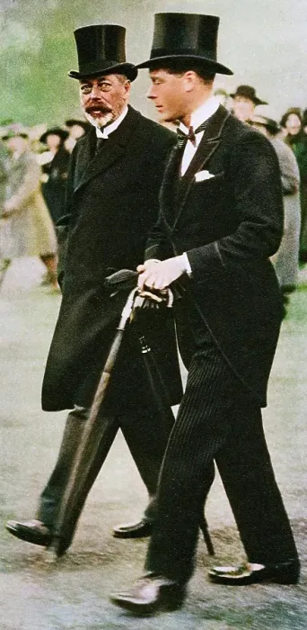 Framed Print : King George V and his son, Prince Edward, Duke of Windsor, 1930s. Creator: Unknown Framed Print : King George V and his son, Prince Edward, Duke of Windsor, 1930s. Creator: Unknown