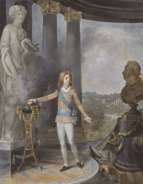 King Gustav IV Adolf of Sweden Sacrifices to Hygieia for his Father's Health, 1792. Creator: Nicolas Lavreince