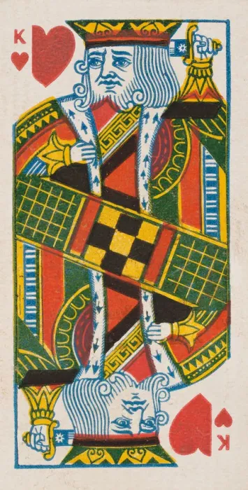 Framed Print : King of Hearts (red), from the Playing Cards series (N84) for Duke brand cigarettes, 1888 Framed Print : King of Hearts (red), from the Playing Cards series (N84) for Duke brand cigarettes, 1888