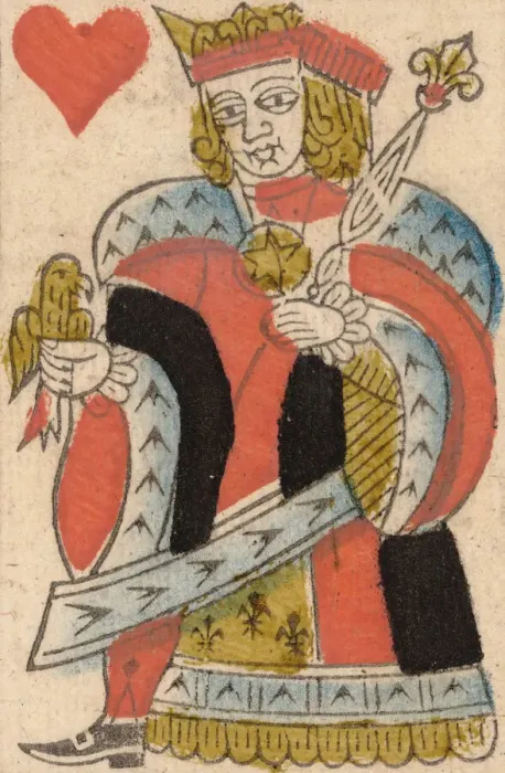 Framed Print : King of Hearts, from a Set of Piquet Cards, late 18th-19th century Framed Print : King of Hearts, from a Set of Piquet Cards, late 18th-19th century