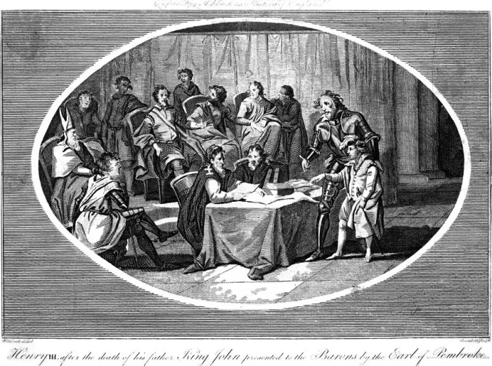 Framed Print : King Henry III (1207-1272) after the death of his father King John (1167-1216), 19th century. Artist: Saunders Framed Print : King Henry III (1207-1272) after the death of his father King John (1167-1216), 19th century. Artist: Saunders
