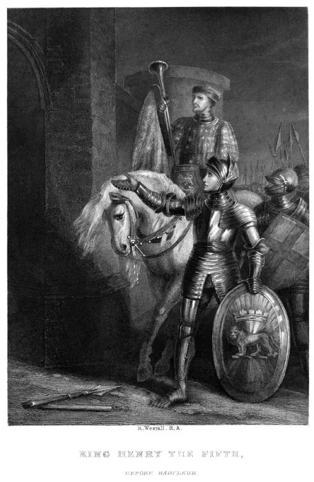 Framed Print : King Henry V (1387-14220), before Harfleur, 19th century. Artist: Richard Westall Framed Print : King Henry V (1387-14220), before Harfleur, 19th century. Artist: Richard Westall