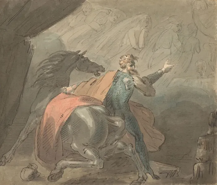 Framed Print : A King and a Horse with Ghostly Women, 1770-80. Creator: William Hamilton Framed Print : A King and a Horse with Ghostly Women, 1770-80. Creator: William Hamilton