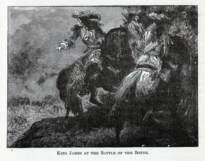 Framed Print : King James at the Battle of the Boyne, 1882. Artist: Anonymous Framed Print : King James at the Battle of the Boyne, 1882. Artist: Anonymous