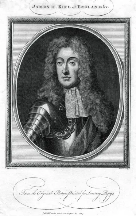 Framed Print : King James II of England, (1787). Artist: John Goldar Framed Print : King James II of England, (1787). Artist: John Goldar