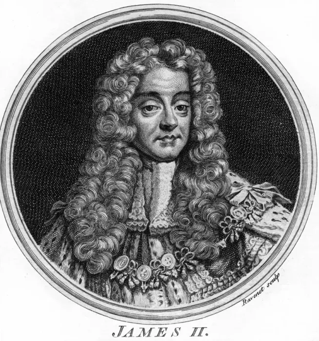 Framed Print : King James II of England. Artist: Ravenet Framed Print : King James II of England. Artist: Ravenet