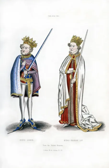Framed Print : King John and King Henry I, c1440, (1843). Artist: Henry Shaw Framed Print : King John and King Henry I, c1440, (1843). Artist: Henry Shaw