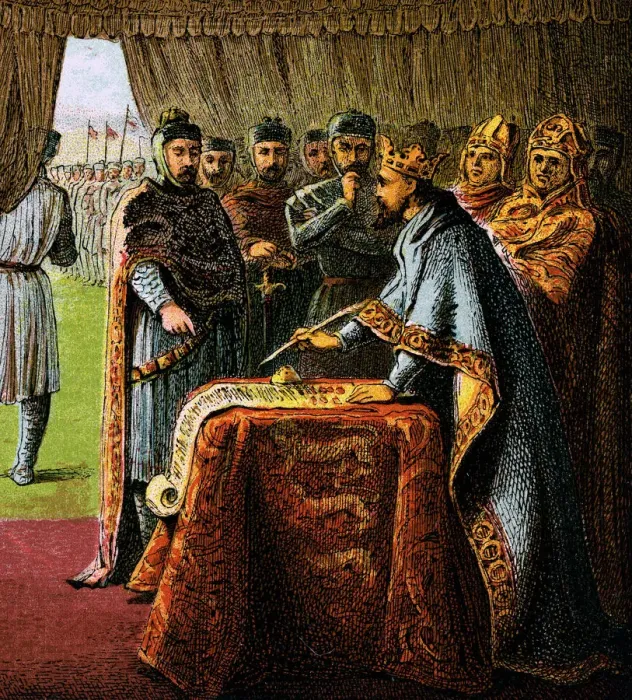 Framed Print : King John And The Magna Carta, 1215, (c1850) Framed Print : King John And The Magna Carta, 1215, (c1850)