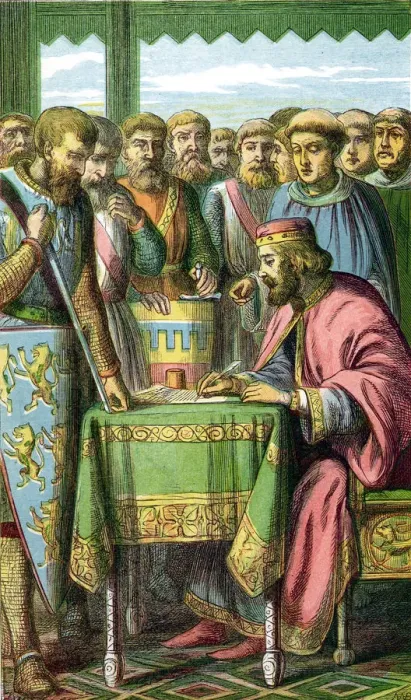 Framed Print : King John signing the Magna Carta at Runnymede, Surrey, 15 June 1215 (c1860) Framed Print : King John signing the Magna Carta at Runnymede, Surrey, 15 June 1215 (c1860)