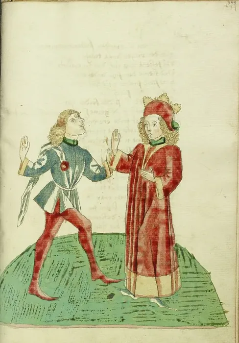 Framed Print : King Josaphat Selects Barochias as his Successor; Barlaam und Josaphat, 1469. Creators: Hans Schilling, Diebolt Lauber Framed Print : King Josaphat Selects Barochias as his Successor; Barlaam und Josaphat, 1469. Creators: Hans Schilling, Diebolt Lauber