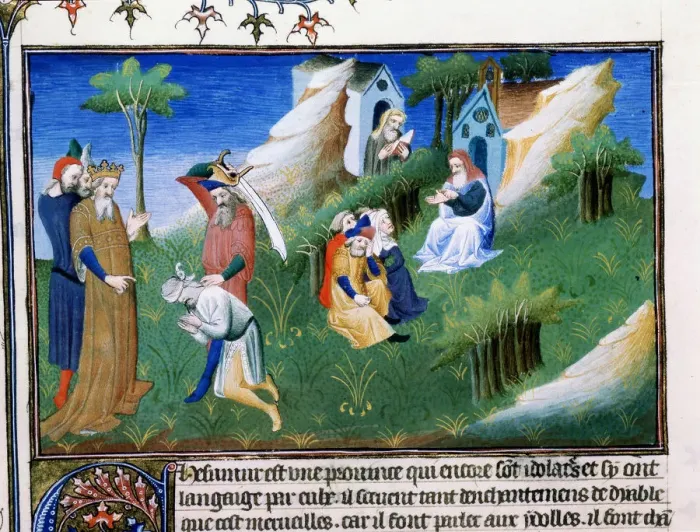 Framed Print : The King of Kashmir dispenses justice, late 13th century, (early 15th century). Artist: Master of Boucicaut Framed Print : The King of Kashmir dispenses justice, late 13th century, (early 15th century). Artist: Master of Boucicaut