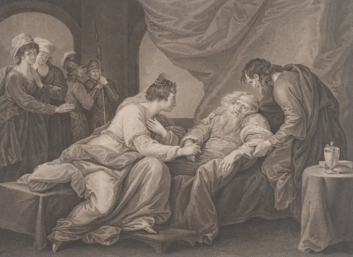 Framed Print : King Lear and Cordelia (Shakespeare, King Lear, Act 4, Scene 7), ca. 1783 Framed Print : King Lear and Cordelia (Shakespeare, King Lear, Act 4, Scene 7), ca. 1783