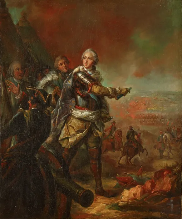 Framed Print : King Louis XV of France (1710-1774) at the battlefield, c1745. Creator: Anonymous Framed Print : King Louis XV of France (1710-1774) at the battlefield, c1745. Creator: Anonymous