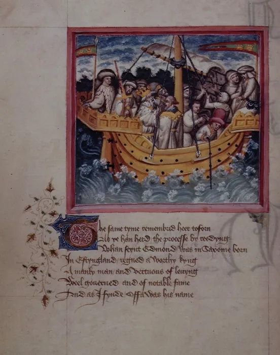 Framed Print : King Offa sails to Saxony, c1434-c1444. Creator: Unknown Framed Print : King Offa sails to Saxony, c1434-c1444. Creator: Unknown