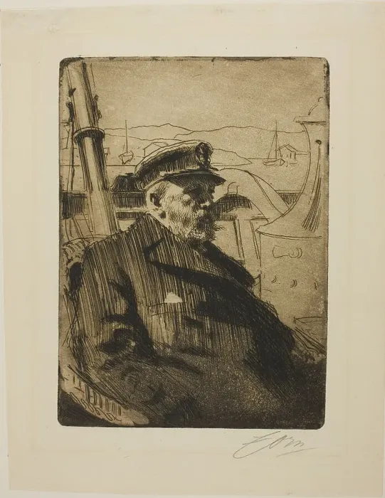 Framed Print : King Oscar II (Second plate), 1898. Creator: Anders Leonard Zorn Framed Print : King Oscar II (Second plate), 1898. Creator: Anders Leonard Zorn