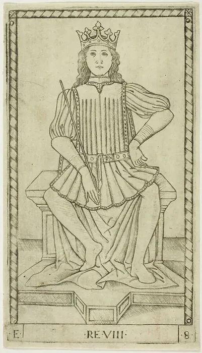 Framed Print : The King, plate eight from The Ranks and Conditions of Men, c.1465. Creator: Unknown Framed Print : The King, plate eight from The Ranks and Conditions of Men, c.1465. Creator: Unknown