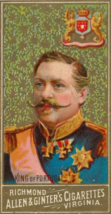 Framed Print : King of Portugal, from Worlds Sovereigns series (N34) for Allen & Ginter Cigarettes Framed Print : King of Portugal, from Worlds Sovereigns series (N34) for Allen & Ginter Cigarettes