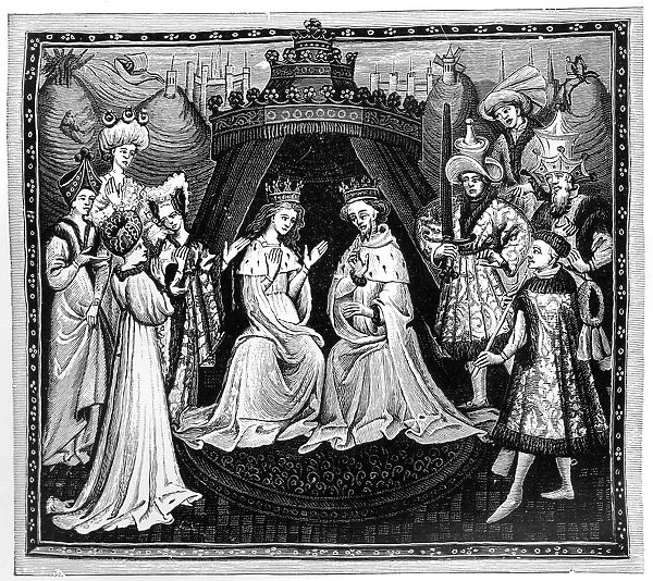 King, queen, and court, c1450, (1910)