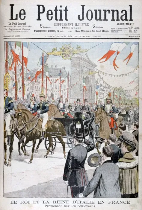 Framed Print : The King and Queen of Italy in France, 1903 Framed Print : The King and Queen of Italy in France, 1903