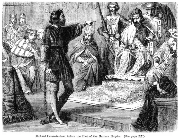 Framed Print : King Richard I (1157-1199) before the Diet of the German Empire, 19th century. Artist: Felix Henri Emmanuel Philippoteaux Framed Print : King Richard I (1157-1199) before the Diet of the German Empire, 19th century. Artist: Felix Henri Emmanuel Philippoteaux
