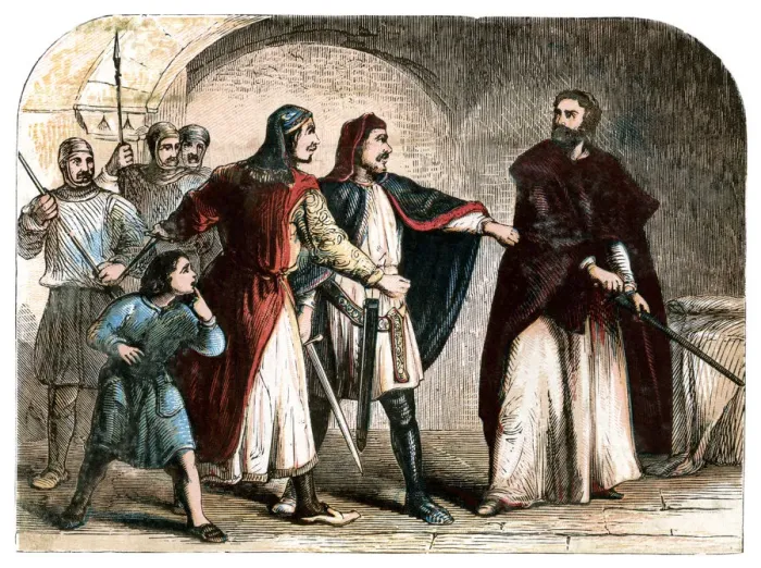 Framed Print : King Richard I (1157-1199) in prison Framed Print : King Richard I (1157-1199) in prison