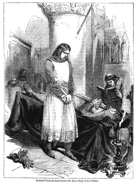 King Richard I beside the dead body of his father, King Henry II, 1189