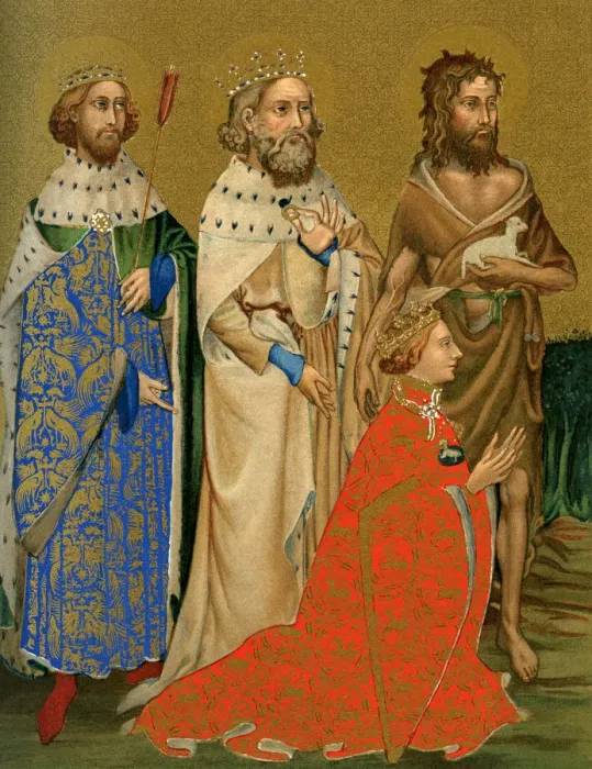 Framed Print : King Richard II of England and his patron saints, 14th century (1893) Framed Print : King Richard II of England and his patron saints, 14th century (1893)