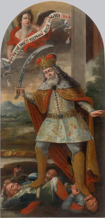 Framed Print : King Saint Stephen in the battle with the Turks, ca. 1718-1719. Creator: Anonymous