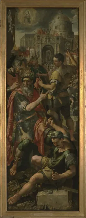 Framed Print : The King of Silesia has a Church Built in Honour of Mary, 1590. Creator: Martin de Vos Framed Print : The King of Silesia has a Church Built in Honour of Mary, 1590. Creator: Martin de Vos