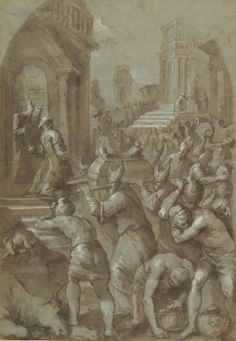 Framed Print : King Solomon Beholds the Ark of the Covenant Being Brought to the Temple, 1604 Framed Print : King Solomon Beholds the Ark of the Covenant Being Brought to the Temple, 1604