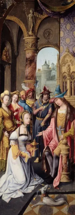 Framed Print : King Solomon Receiving the Queen of Sheba, 1515 / 20. Creator Framed Print : King Solomon Receiving the Queen of Sheba, 1515 / 20. Creator