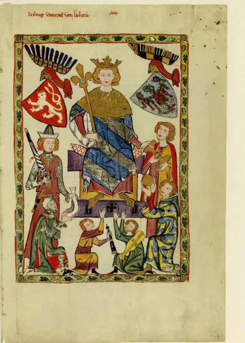 Framed Print : King Wenceslaus II of Bohemia (From the Codex Manesse), Between 1305 and 1340. Artist: Anonymous Framed Print : King Wenceslaus II of Bohemia (From the Codex Manesse), Between 1305 and 1340. Artist: Anonymous