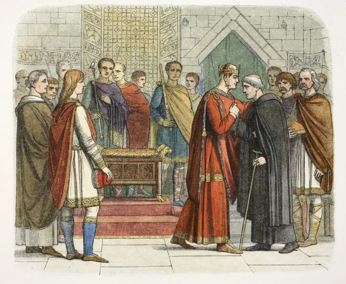 Framed Print : King William I pays court to the English leaders, c1066 (1864) Framed Print : King William I pays court to the English leaders, c1066 (1864)