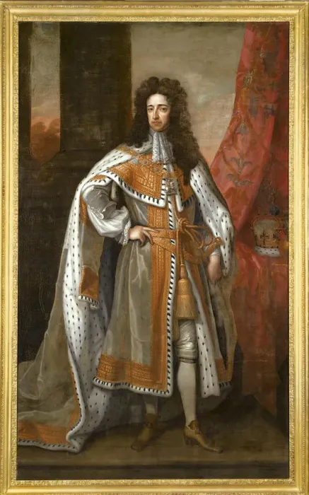 Framed Print : King William III of England (1650-1702) in his Coronation Robes. Artist: Kneller, Sir Gotfrey (1646-1723) Framed Print : King William III of England (1650-1702) in his Coronation Robes. Artist: Kneller, Sir Gotfrey (1646-1723)