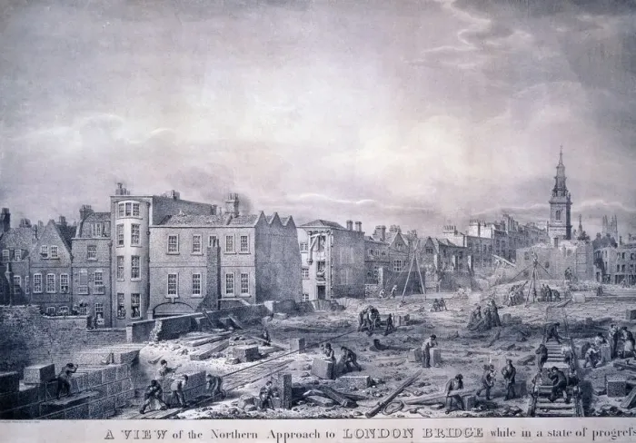 Framed Print : King William Street, London, 1830. Artist: George Scharf Framed Print : King William Street, London, 1830. Artist: George Scharf