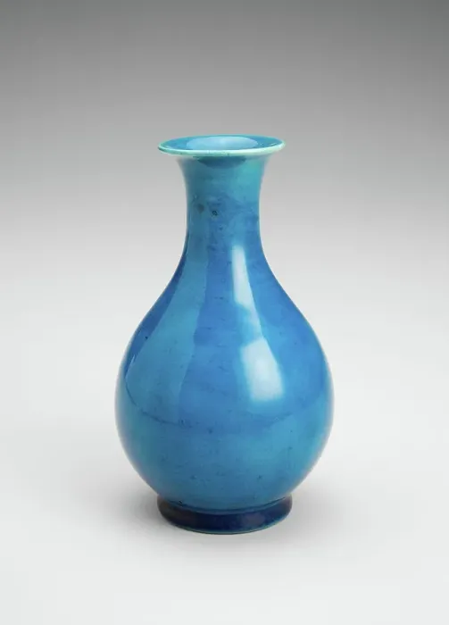 Framed Print : Kingfisher-blue vase, 1700s. Creator: Unknown Framed Print : Kingfisher-blue vase, 1700s. Creator: Unknown