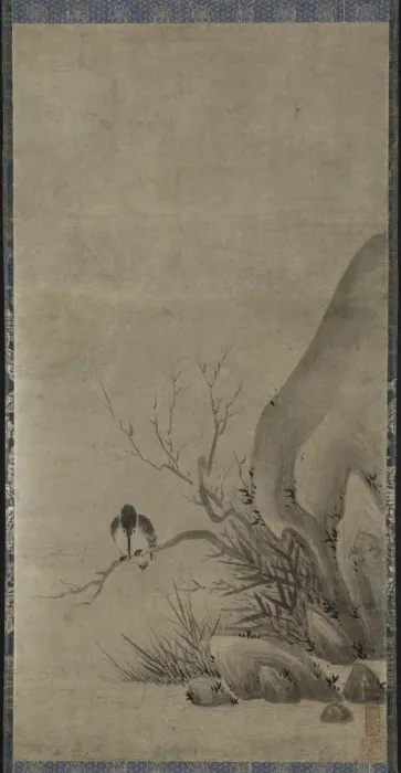 Framed Print : Kingfisher Perched above a Stream, late 1400s. Creator: Kenk? Sh?kei (Japanese, active 1478-1506) Framed Print : Kingfisher Perched above a Stream, late 1400s. Creator: Kenk? Sh?kei (Japanese, active 1478-1506)
