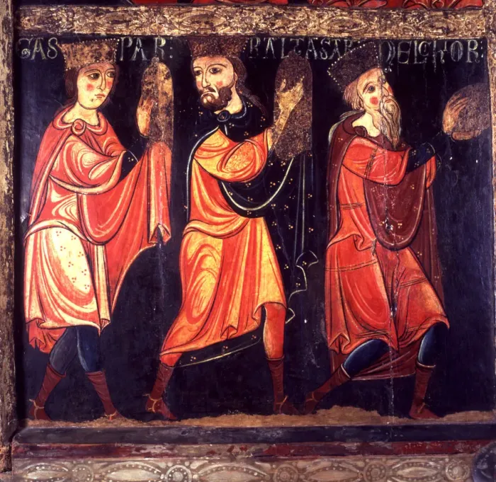 Framed Print : The three kings, detail of the Avia front, from the Church of St Framed Print : The three kings, detail of the Avia front, from the Church of St