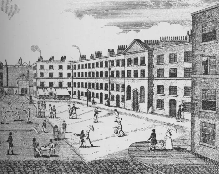 Framed Print : The Kings Bench Prison as it appeared in 1823, c1827, (1912) Framed Print : The Kings Bench Prison as it appeared in 1823, c1827, (1912)