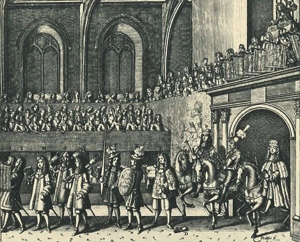 The Kings Challenger Entering Westminster Hall, 1684, (1947). Creator: M. Yeates