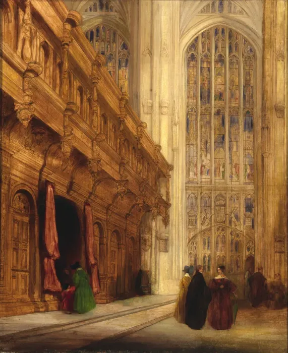 Framed Print : Kings College Chapel--Cambridge, 1837. Creator: David Roberts Framed Print : Kings College Chapel--Cambridge, 1837. Creator: David Roberts