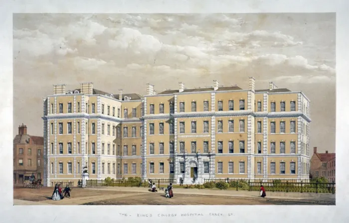 Framed Print : Kings College Hospital, Carey Street, Westminster, London, c1840 Framed Print : Kings College Hospital, Carey Street, Westminster, London, c1840