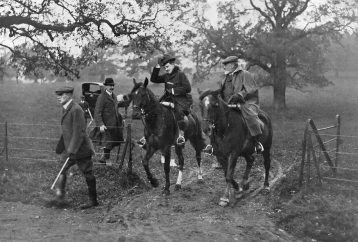 Framed Print : Kings Edward VII of the United Kingdom and Manuel II of Portugal hunting, 1909 Framed Print : Kings Edward VII of the United Kingdom and Manuel II of Portugal hunting, 1909
