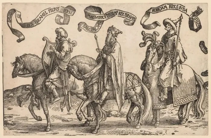 Framed Print : The Twelve Kings of Israel: David, Solomon, Rehoboam, 1515-1517. Creator: Lucas van Leyden (Dutch Framed Print : The Twelve Kings of Israel: David, Solomon, Rehoboam, 1515-1517. Creator: Lucas van Leyden (Dutch