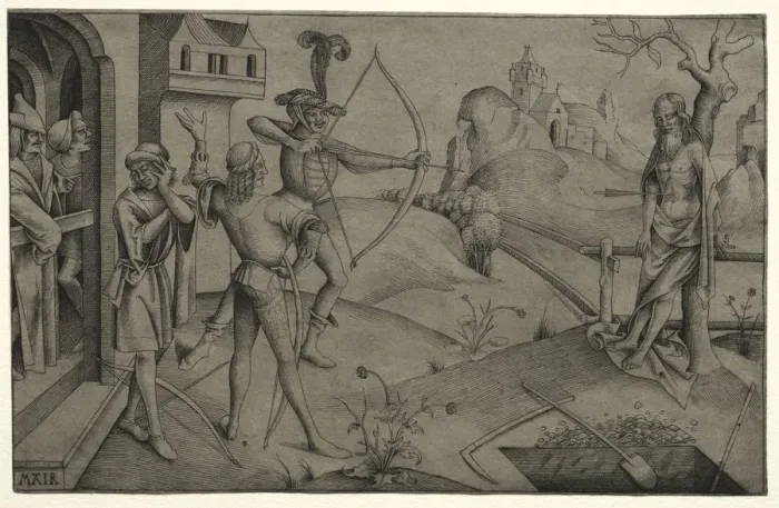 Framed Print : The Kings Sons Shooting at their Dead Fathers Body, 1495-1504 Framed Print : The Kings Sons Shooting at their Dead Fathers Body, 1495-1504