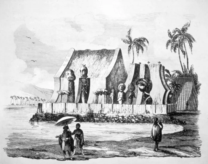 Framed Print : Kings Temple in the Bay of Tiritatea, c1746-1830. Artist: Ludwig Choris Framed Print : Kings Temple in the Bay of Tiritatea, c1746-1830. Artist: Ludwig Choris