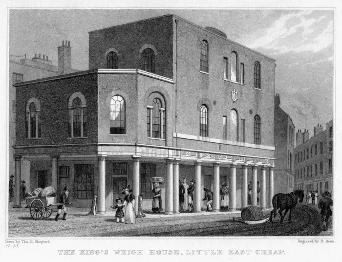 Framed Print : The Kings Weigh House, Little East Cheap, City of London, 19th century. Artist: R Acon Framed Print : The Kings Weigh House, Little East Cheap, City of London, 19th century. Artist: R Acon