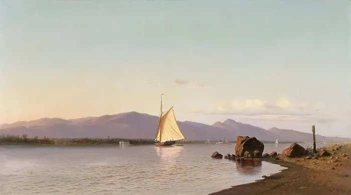 Framed Print : Kingston Point, Hudson River, 1873. Creator: Francis A. Silva Framed Print : Kingston Point, Hudson River, 1873. Creator: Francis A. Silva